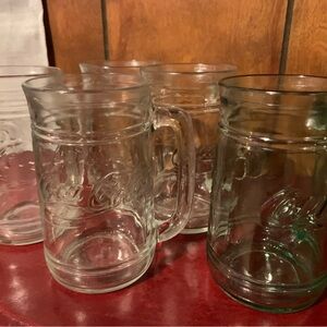 Coca Cola Embossed Glass Mug Set - Clear